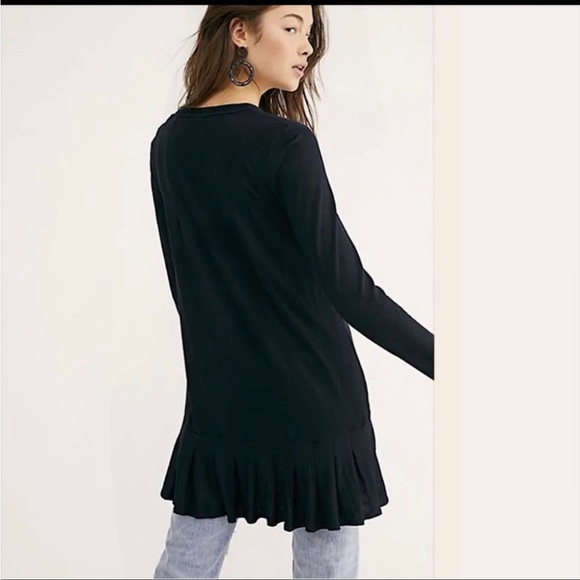 Free People | Your Girl Flounce Hem Knit Henley Tunic Dress - Picture 5 of 13